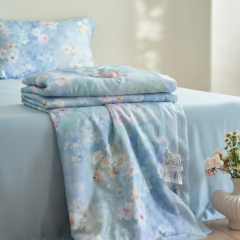 Set di biancheria da letto estiva floreale rustica (4 pezzi)