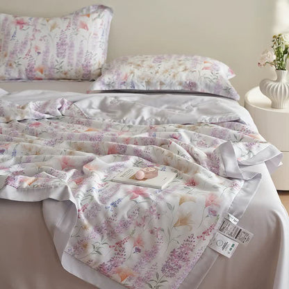 Set di biancheria da letto estiva rustica color lavanda (4 pezzi)