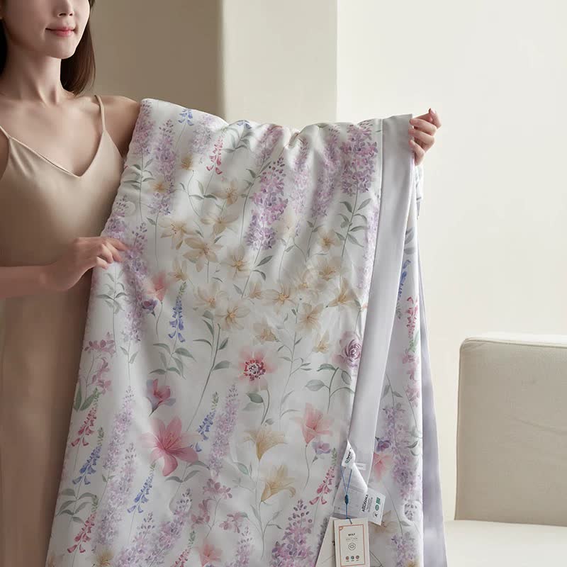 Set di biancheria da letto estiva rustica color lavanda (4 pezzi)