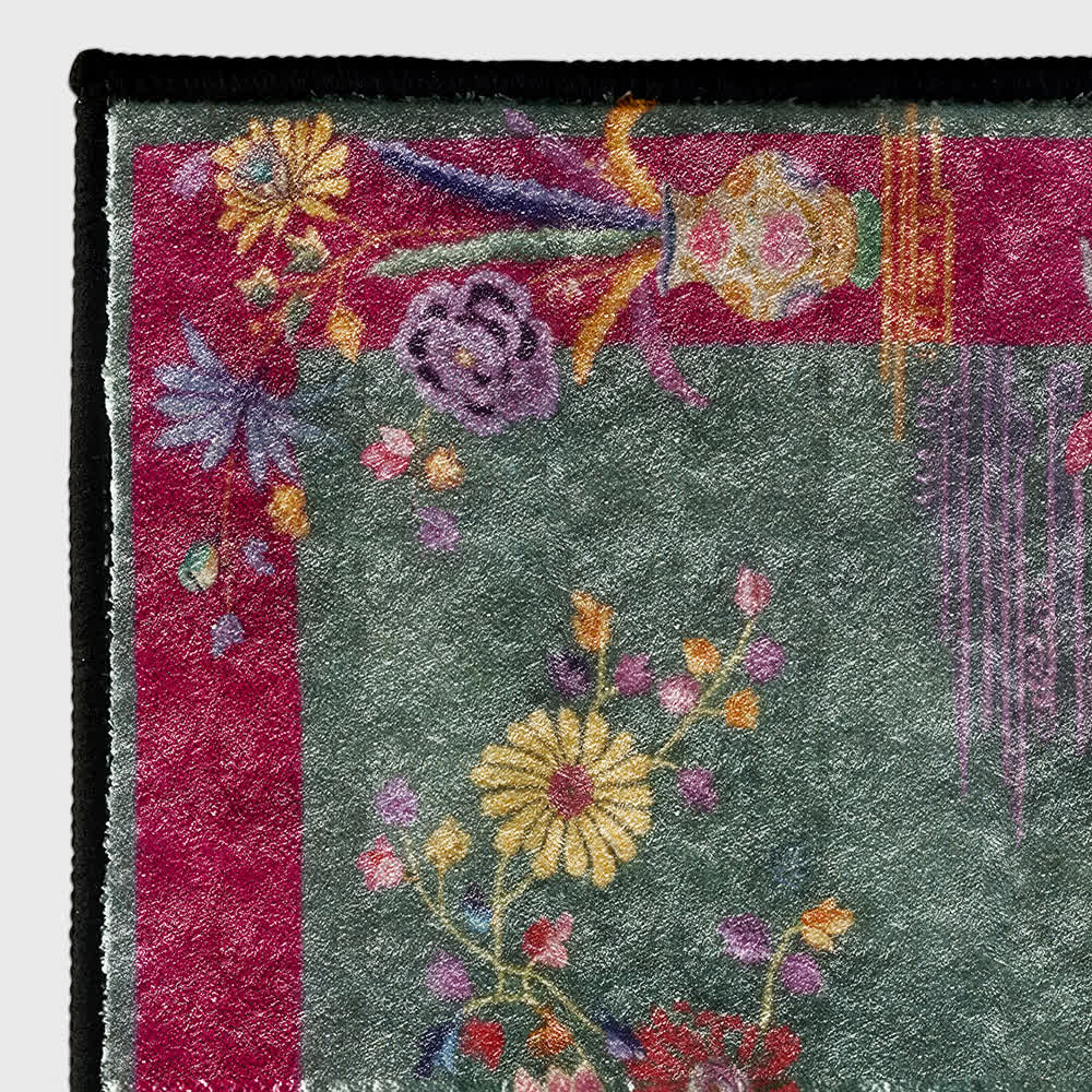 Tappeto antiscivolo lavabile con motivo floreale orientale