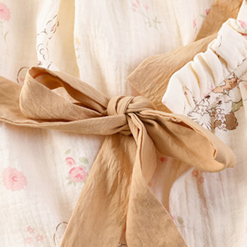 Set pigiama con reggiseno a maniche corte con stampa di cartoni animati