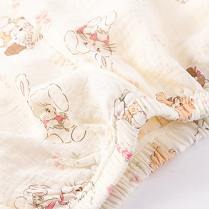 Set pigiama con reggiseno a maniche corte con stampa di cartoni animati