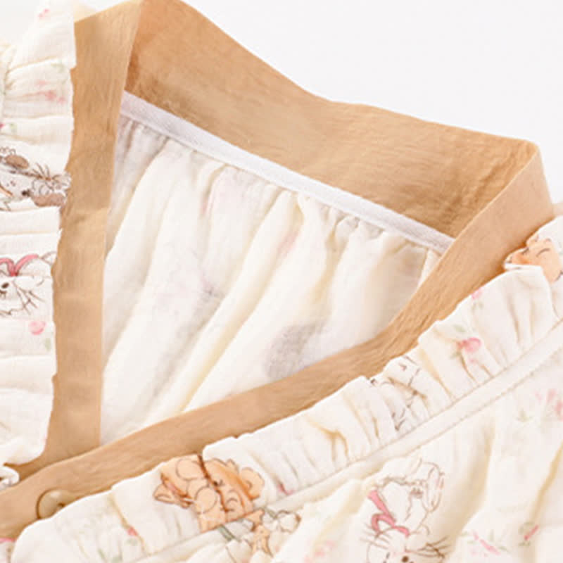 Set pigiama con reggiseno a maniche corte con stampa di cartoni animati