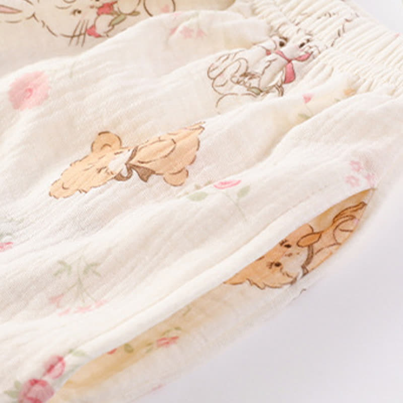 Set pigiama con reggiseno a maniche corte con stampa di cartoni animati