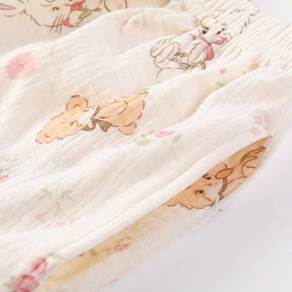 Set pigiama con reggiseno a maniche corte con stampa di cartoni animati