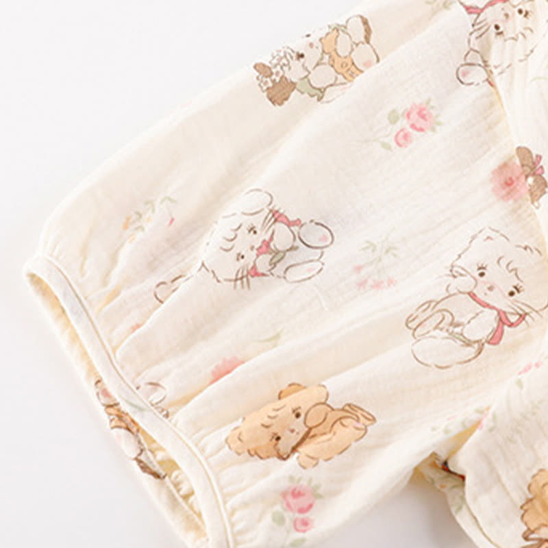 Set pigiama con reggiseno a maniche corte con stampa di cartoni animati