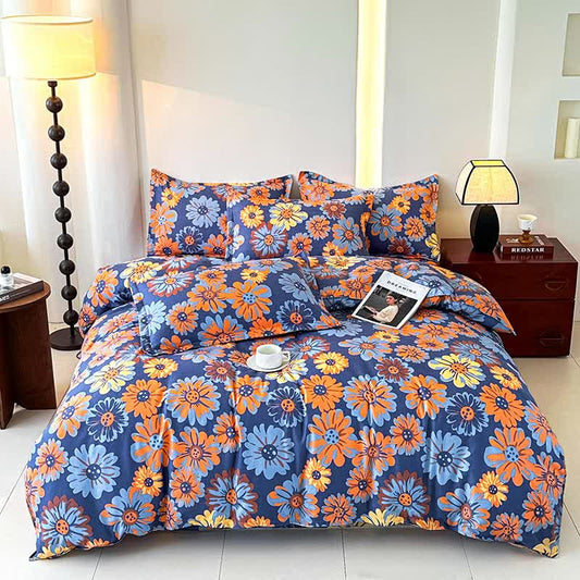 Set di biancheria da letto in morbida garza di cotone Retro Daisy (4 pezzi)