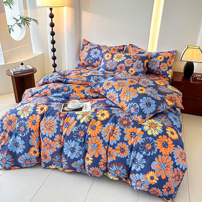 Set di biancheria da letto in morbida garza di cotone Retro Daisy (4 pezzi)