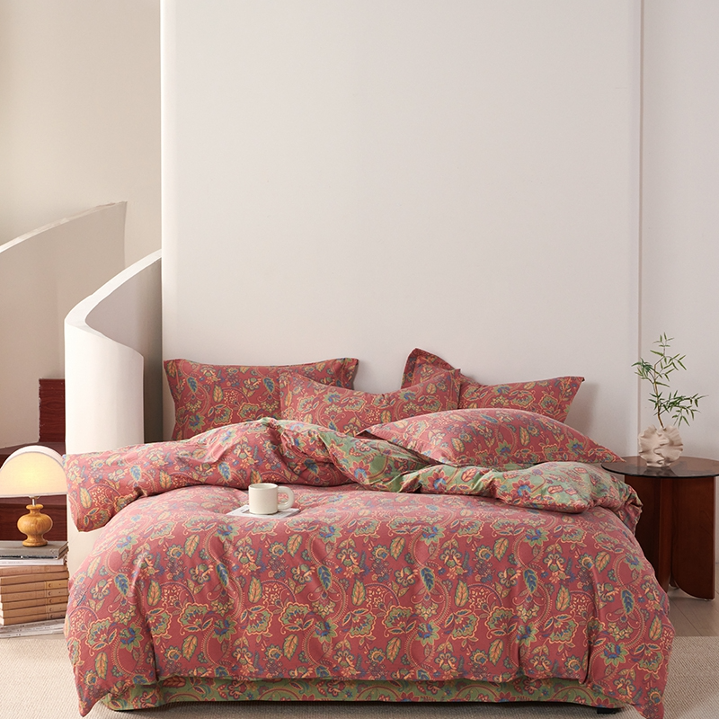 Set di biancheria da letto reversibile in cotone boemo (4 pezzi)