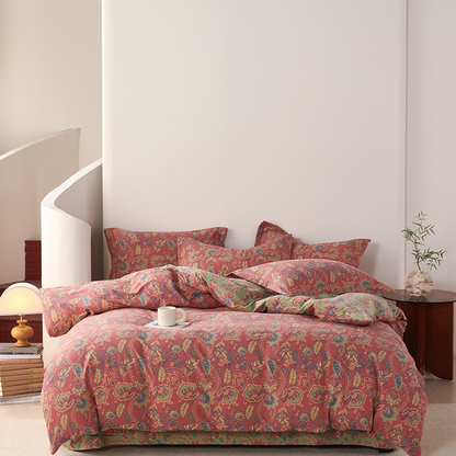 Set di biancheria da letto reversibile in cotone boemo (4 pezzi)