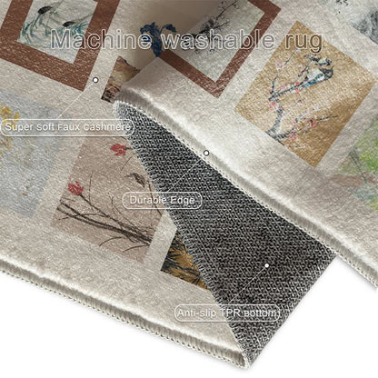 Tappeto lavabile antiscivolo morbido Floral Bird