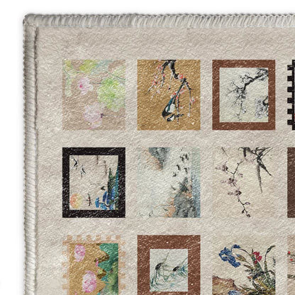 Tappeto lavabile antiscivolo morbido Floral Bird