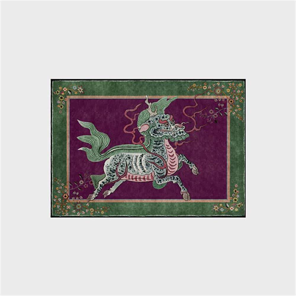 Tappeto lavabile Kirin in stile retrò orientale