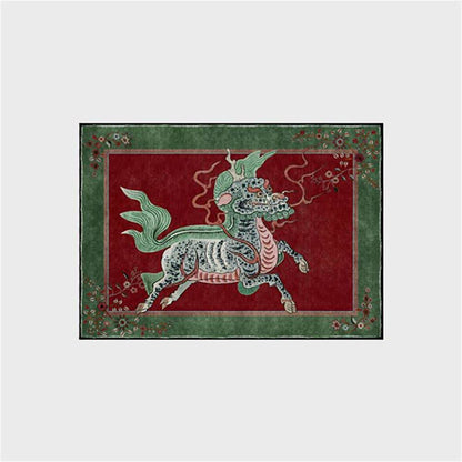 Tappeto lavabile Kirin in stile retrò orientale