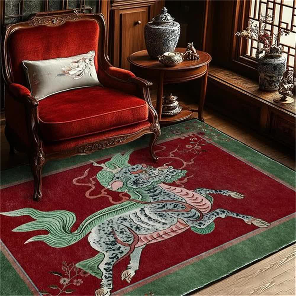 Tappeto lavabile Kirin in stile retrò orientale