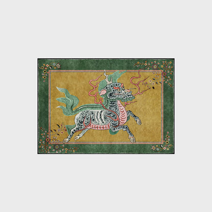 Tappeto lavabile Kirin in stile retrò orientale
