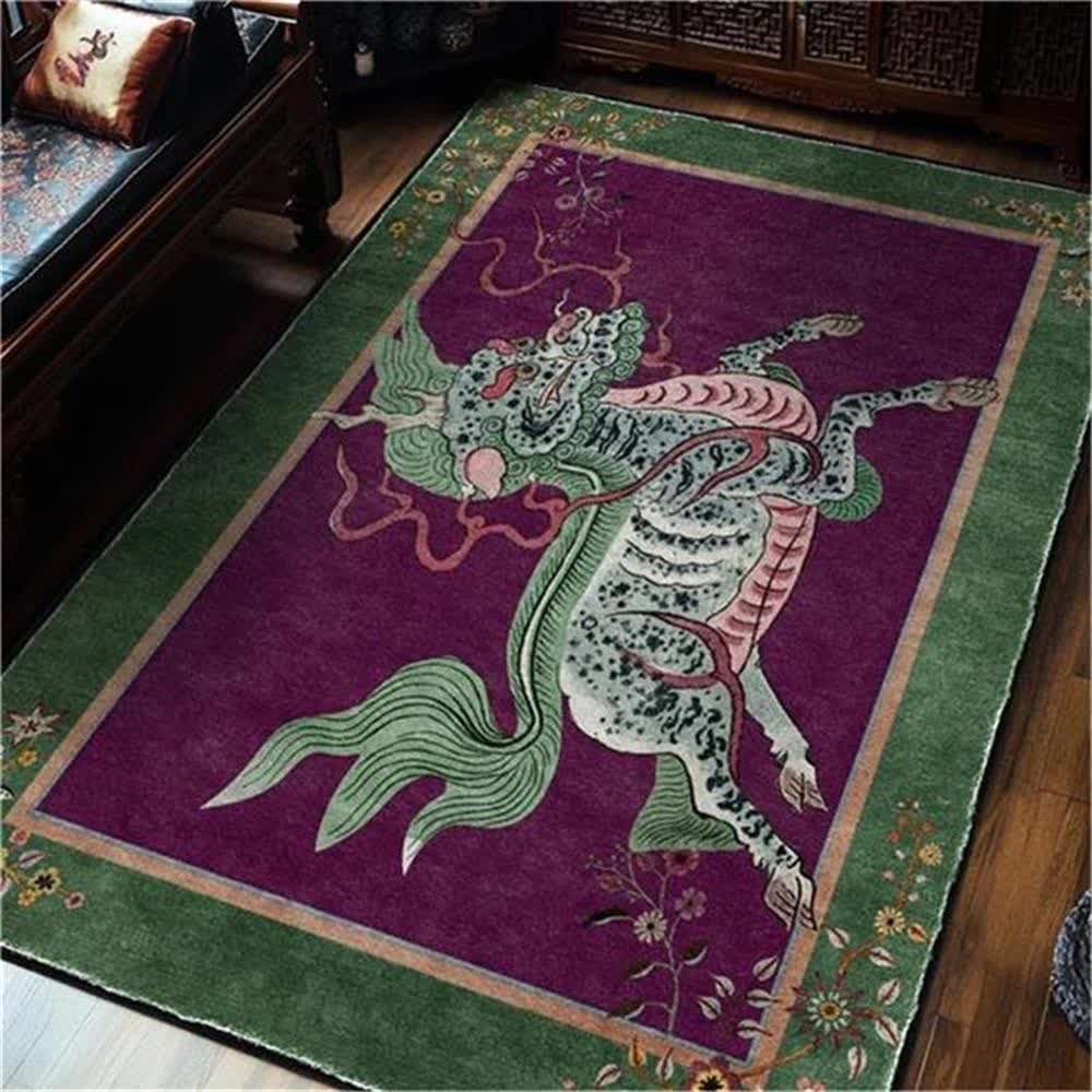 Tappeto lavabile Kirin in stile retrò orientale