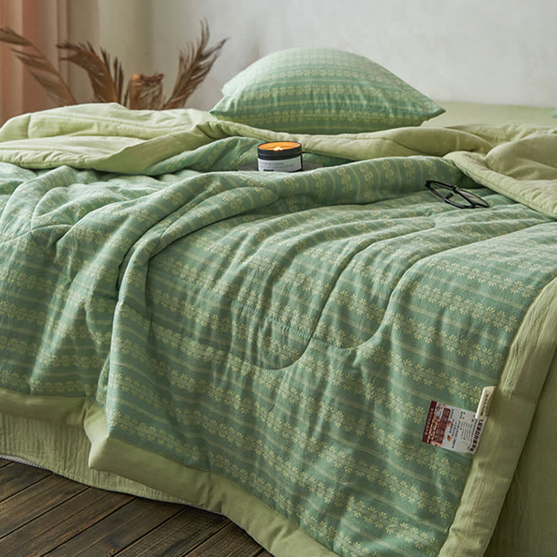 Elegante trapunta estiva retrò in cotone jacquard
