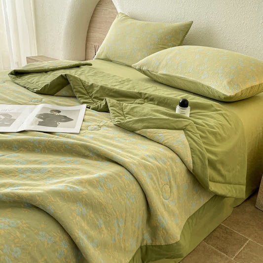 Lussuosa trapunta estiva in cotone jacquard a tre strati