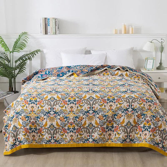 Trapunta reversibile in garza di cotone in stile bohémien
