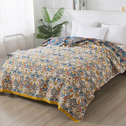 Trapunta reversibile in garza di cotone in stile bohémien