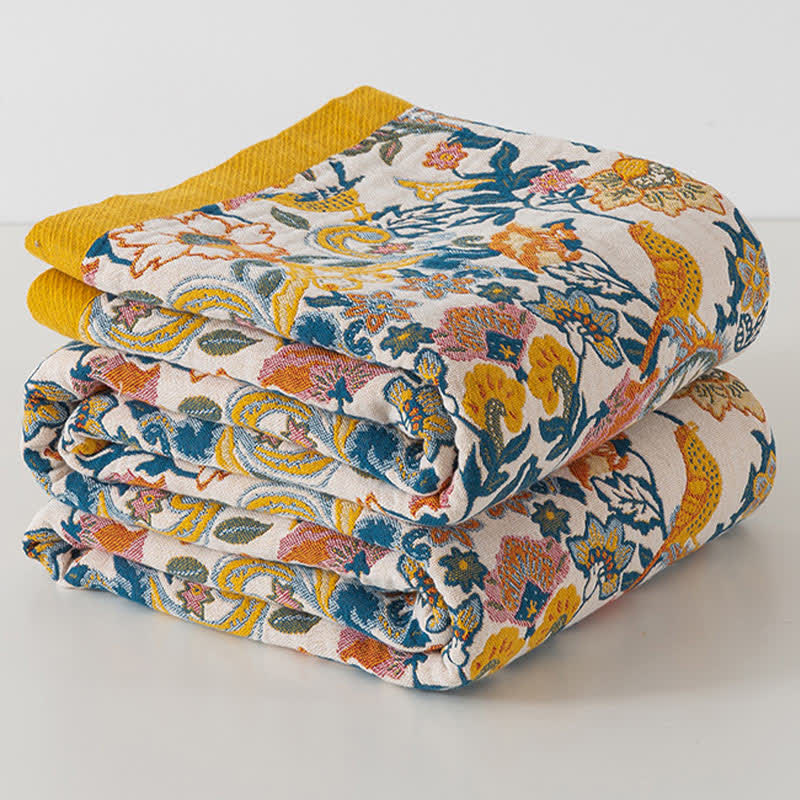 Trapunta reversibile in garza di cotone in stile bohémien