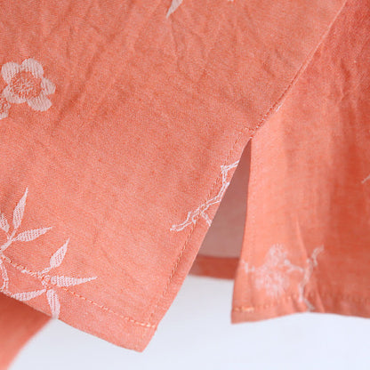 Loungewear a maniche lunghe in jacquard tinto in filo di cotone vintage