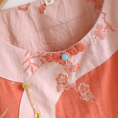 Loungewear a maniche lunghe in jacquard tinto in filo di cotone vintage