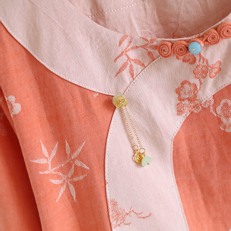 Loungewear a maniche lunghe in jacquard tinto in filo di cotone vintage