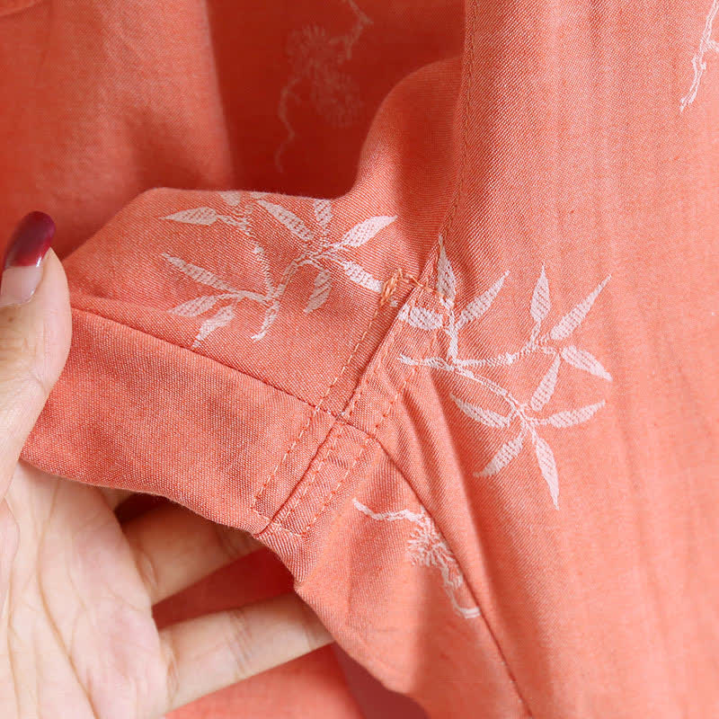 Loungewear a maniche lunghe in jacquard tinto in filo di cotone vintage