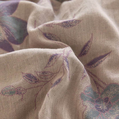 Copriletto reversibile in garza di cotone jacquard floreale