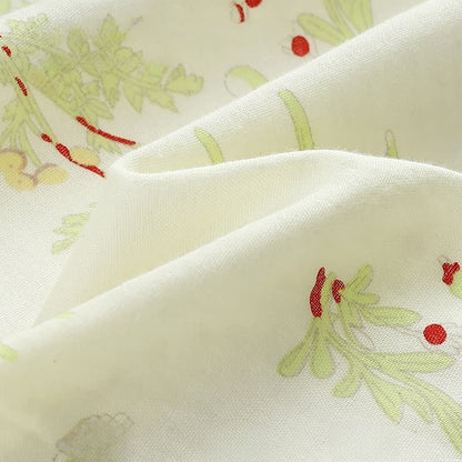 Camicia da notte in kimono pastorale in garza di cotone
