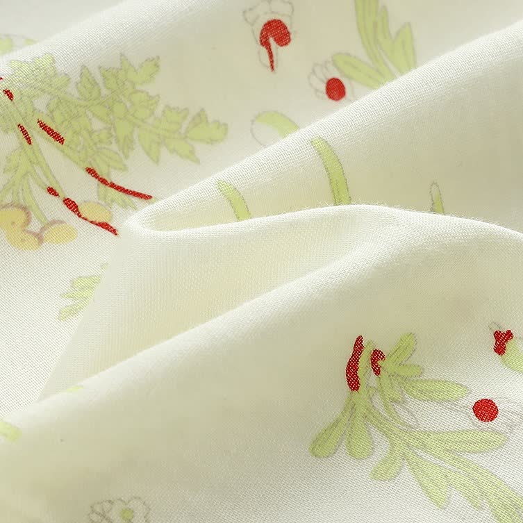 Camicia da notte kimono in garza di cotone a maniche lunghe