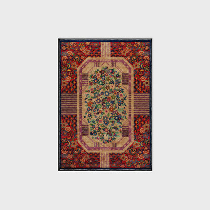 Tappeto pieghevole antiscivolo per interni ed esterni con motivo floreale vintage