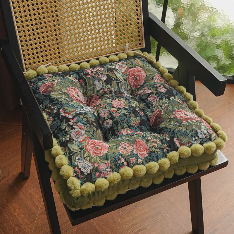 Cuscino per sedia da pavimento morbido con motivo vintage Peony