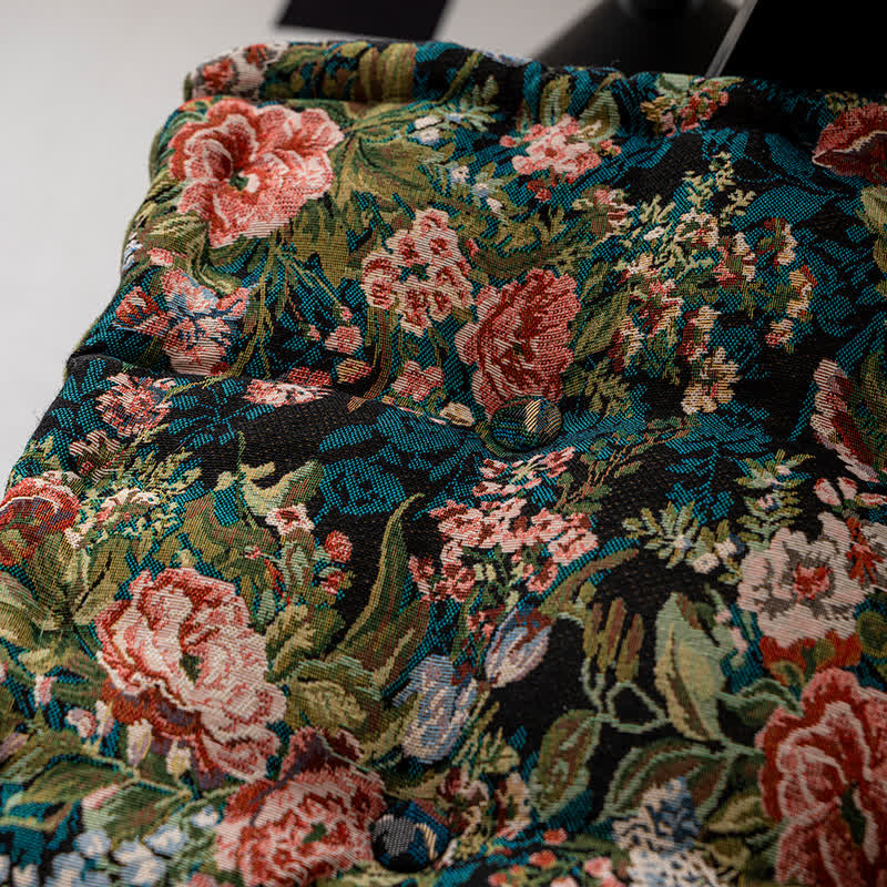 Cuscino per sedia da pavimento morbido con motivo vintage Peony