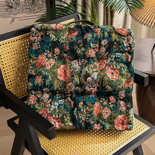 Cuscino per sedia da pavimento morbido con motivo vintage Peony