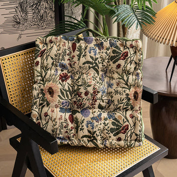 Cuscino per seduta morbido con motivo floreale jacquard
