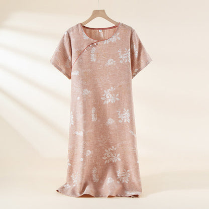 Loungewear con bottoni in perline in jacquard vintage in cotone tinto in filo