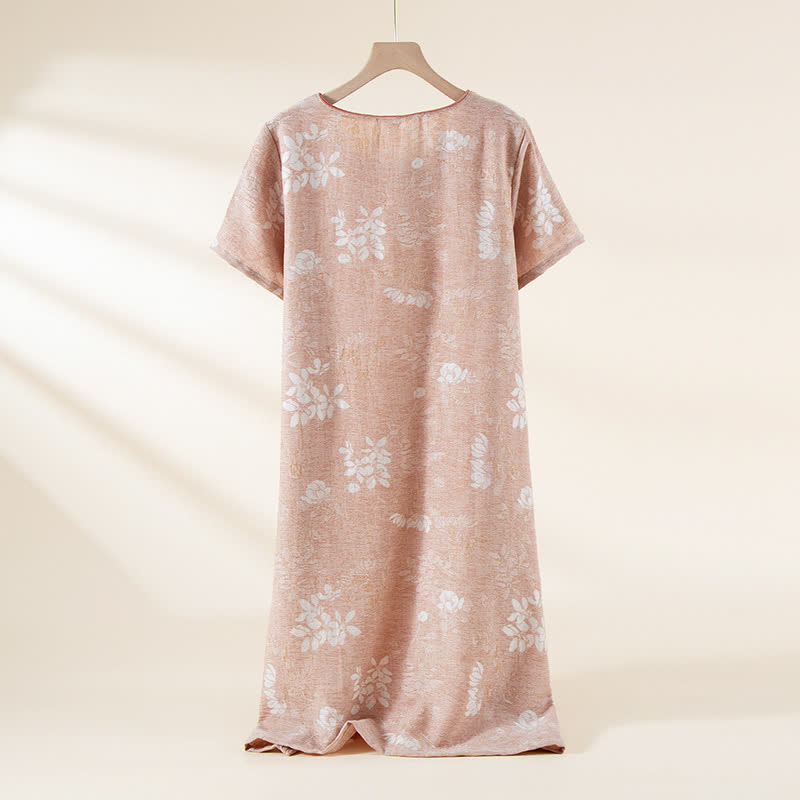 Loungewear con bottoni in perline in jacquard vintage in cotone tinto in filo