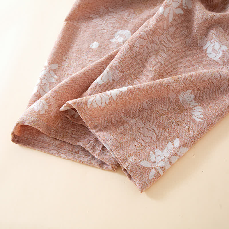 Loungewear con bottoni in perline in jacquard vintage in cotone tinto in filo