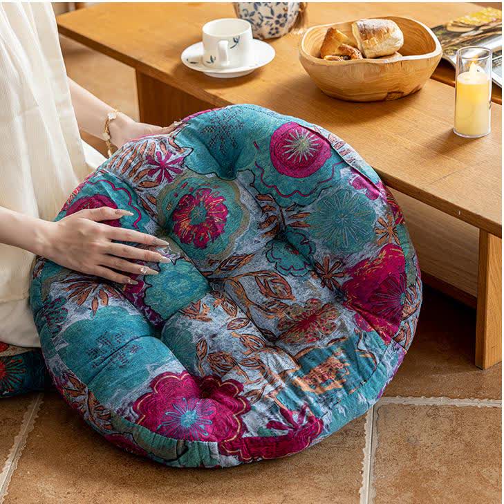 Cuscino decorativo da pavimento con motivo floreale bohémien