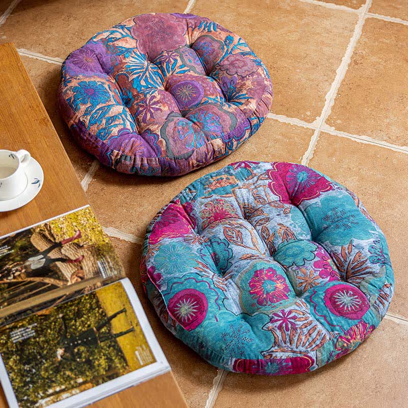 Cuscino decorativo da pavimento con motivo floreale bohémien