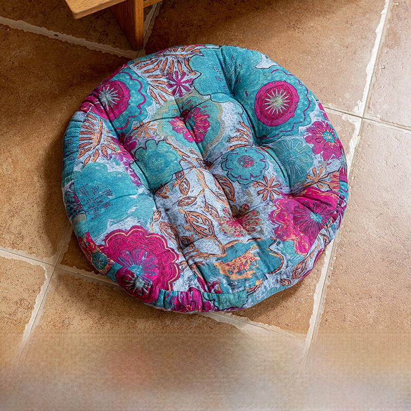 Cuscino decorativo da pavimento con motivo floreale bohémien