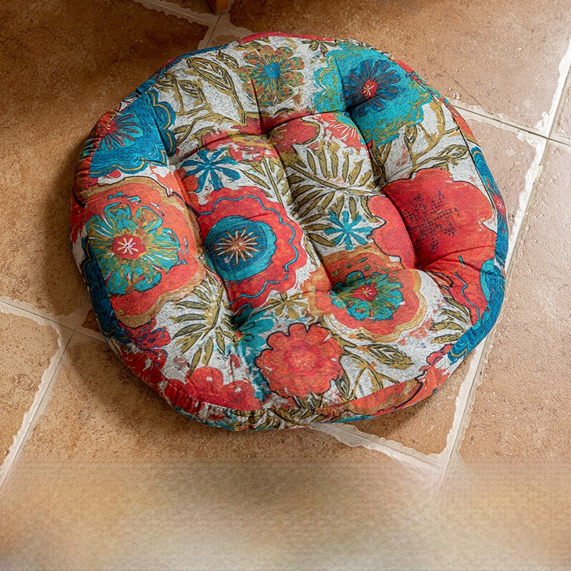 Cuscino decorativo da pavimento con motivo floreale bohémien
