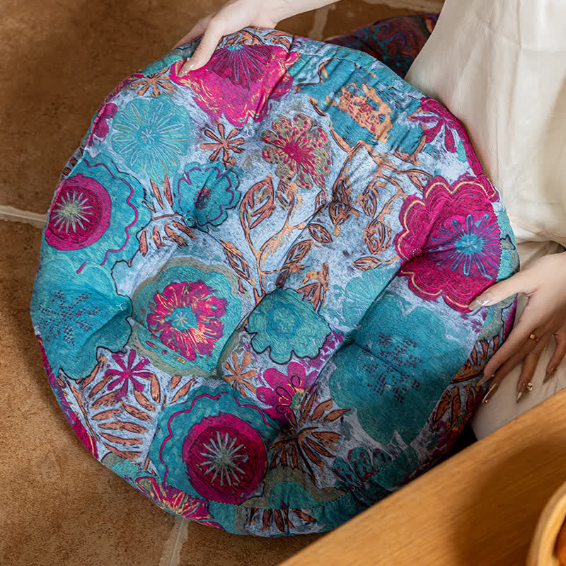Cuscino decorativo da pavimento con motivo floreale bohémien