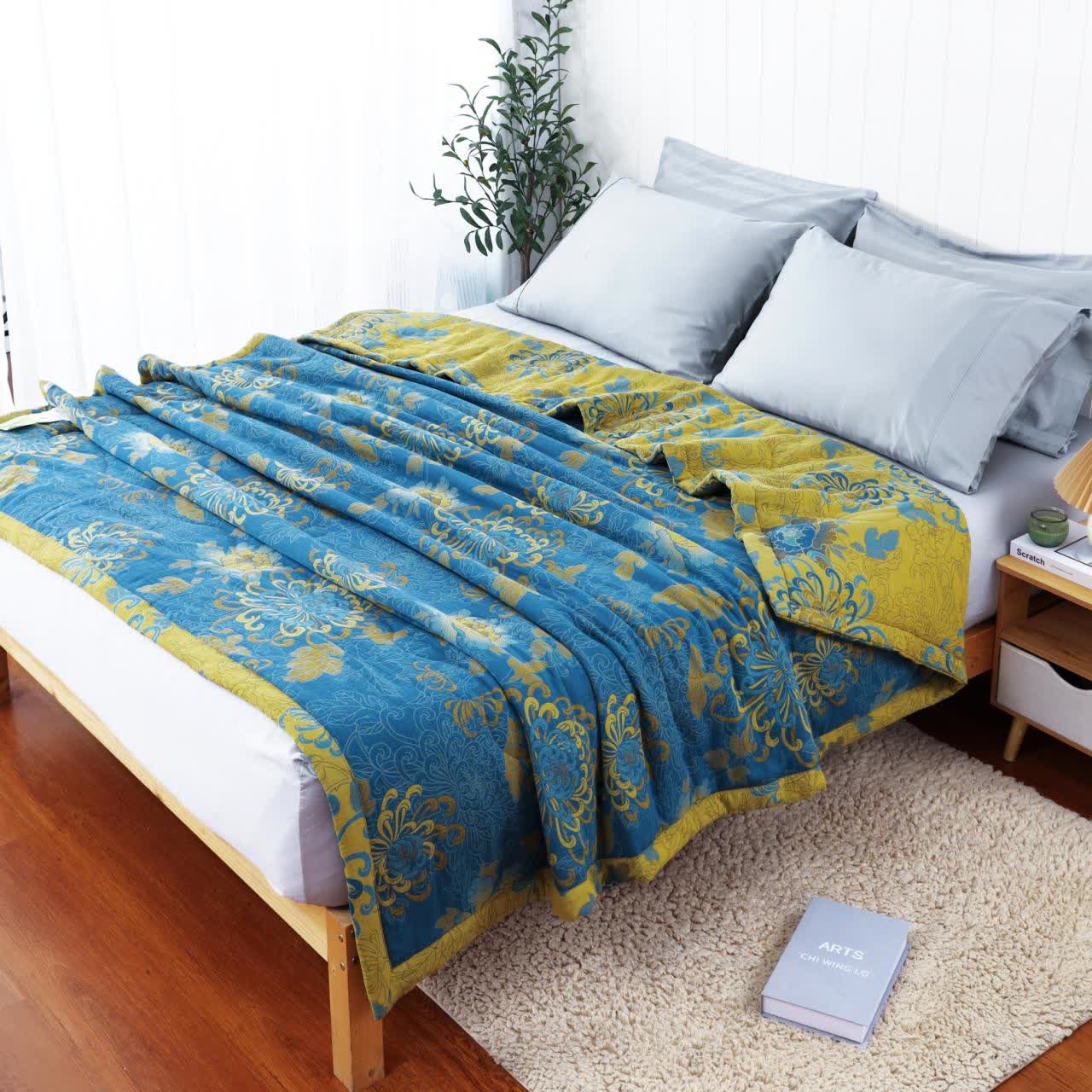 Trapunta estiva in puro cotone doppio filato jacquard retrò