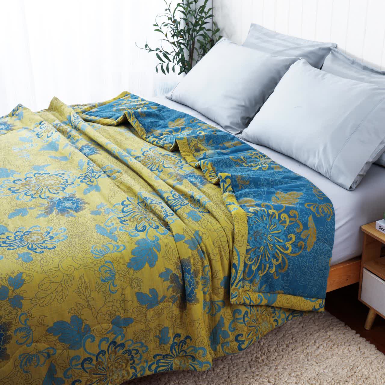 Trapunta estiva in puro cotone doppio filato jacquard retrò