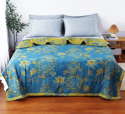 Trapunta estiva in puro cotone doppio filato jacquard retrò