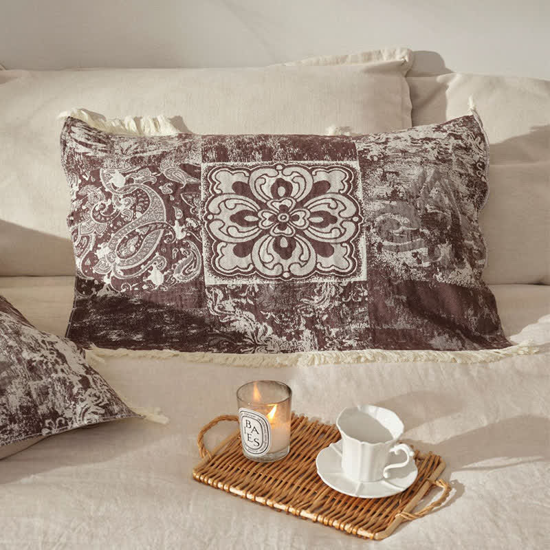 Trapunta con nappe morbide in garza di puro cotone in stile etnico